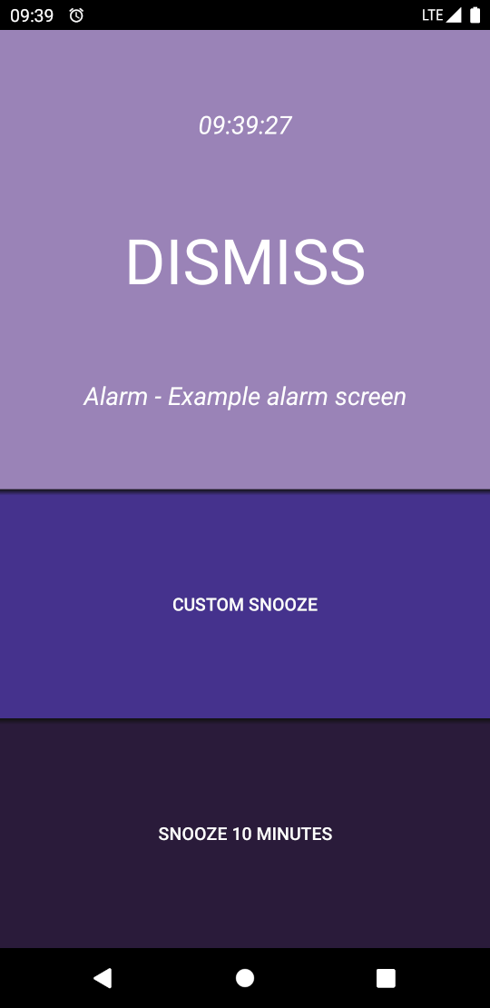 Alarm Screen