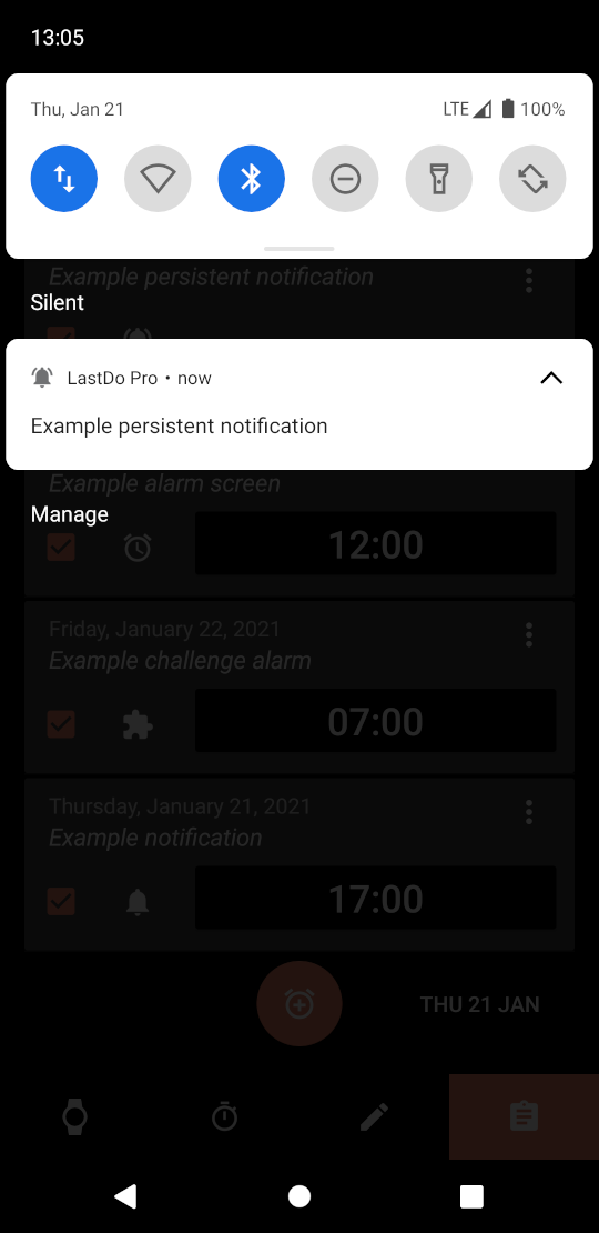 Persistent Notification